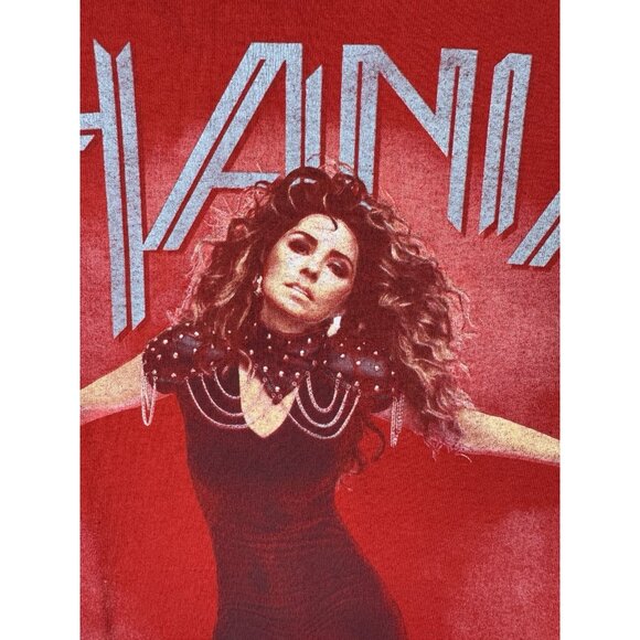 Vintage Y2K Shania Twain Rock This Country Tour Concert Promo Album Music Red T - Picture 4 of 11
